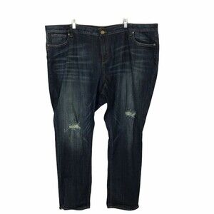 Kut From The Kloth Womens Blue High Rise Catherine Slouchy Boyfriend Jeans 24W